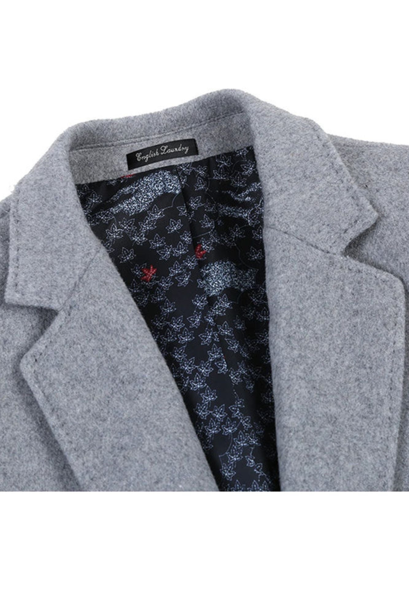 Light Gray Fall/Winter Essential Slim Fit Overcoat Wool Blend - Coat Size 38