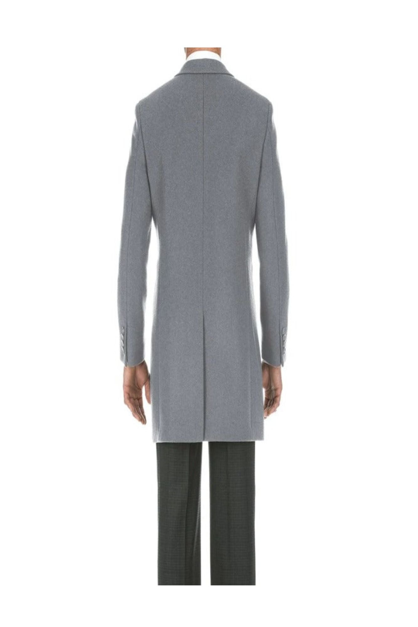 Light Gray Fall/Winter Essential Slim Fit Overcoat Wool Blend - Coat Size 38