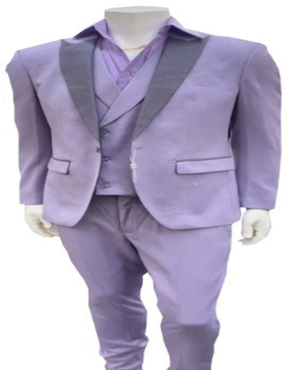 Mens Lavender Prom Tuxedo Suit - Vested Lilac Color Suit - 36 Short