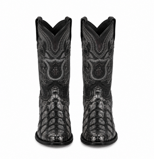 Los Altos Pirarucu Gray & Black European Square Toe Mens Boot