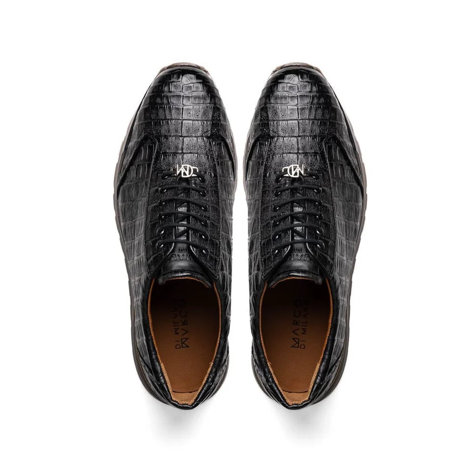 Marco Di Milano Alonzo Men's Shoes Genuine Caiman Crocodile Casual Sneakers - 8