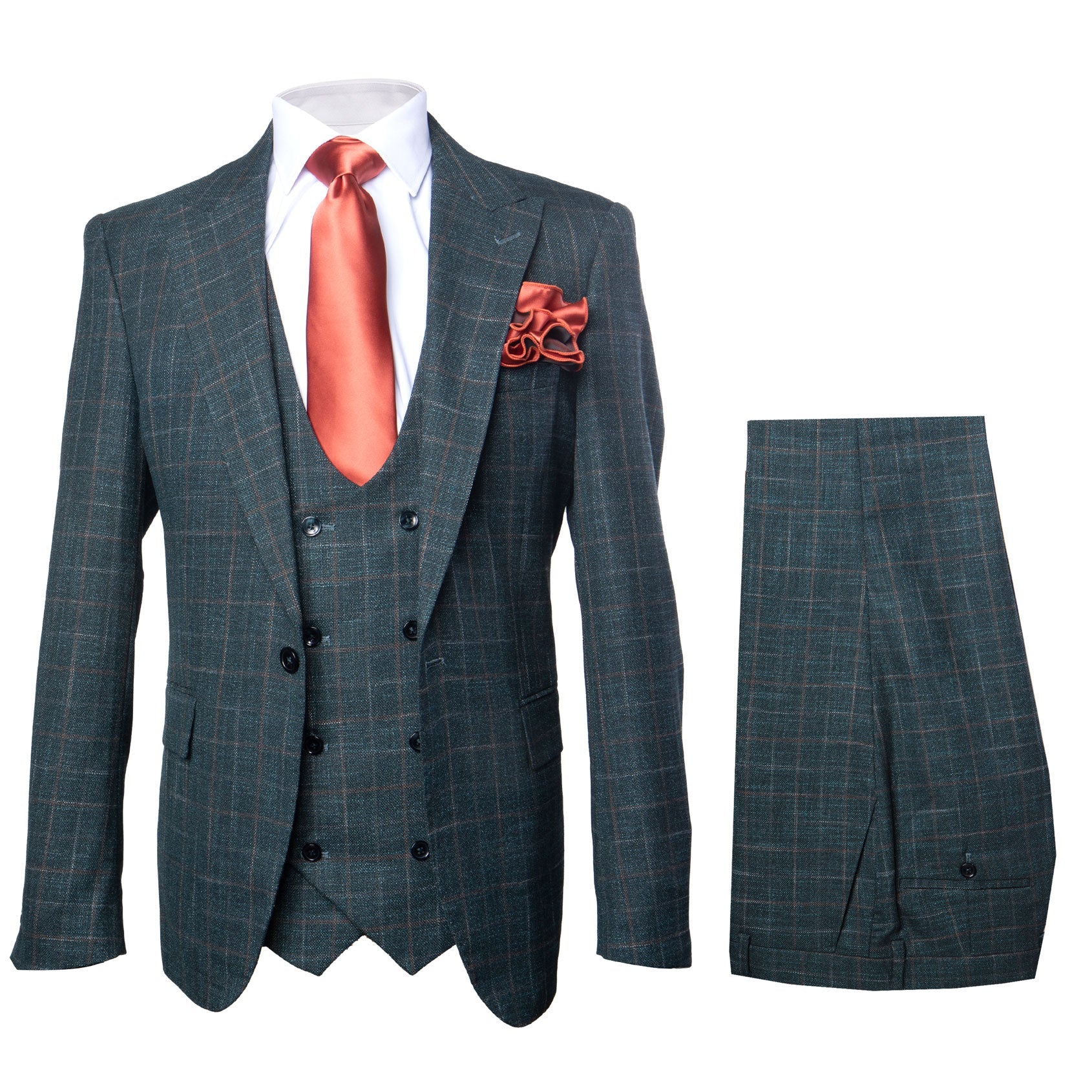 Rossi Man MAX Collection RM1838 ?? Modern Slim Fit 3-Piece Navy Check Suit for Men main image 0