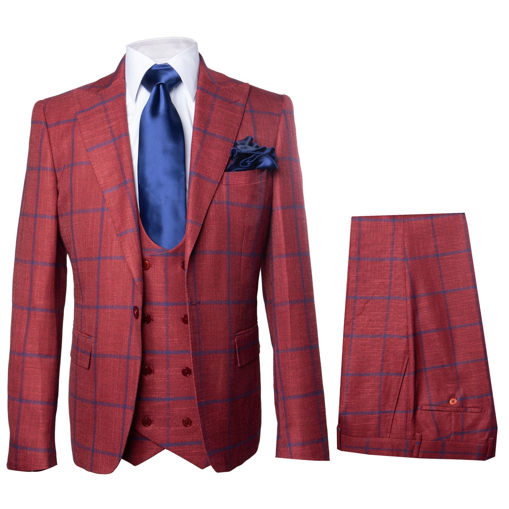 Rossi Man Max RM1842 – Slim Fit 3-Piece Formal Suit for Men - 34R