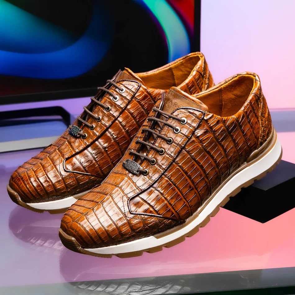 Marco Di Milano Alonzo Men's Shoes Genuine Caiman Crocodile Casual Sneakers - 8