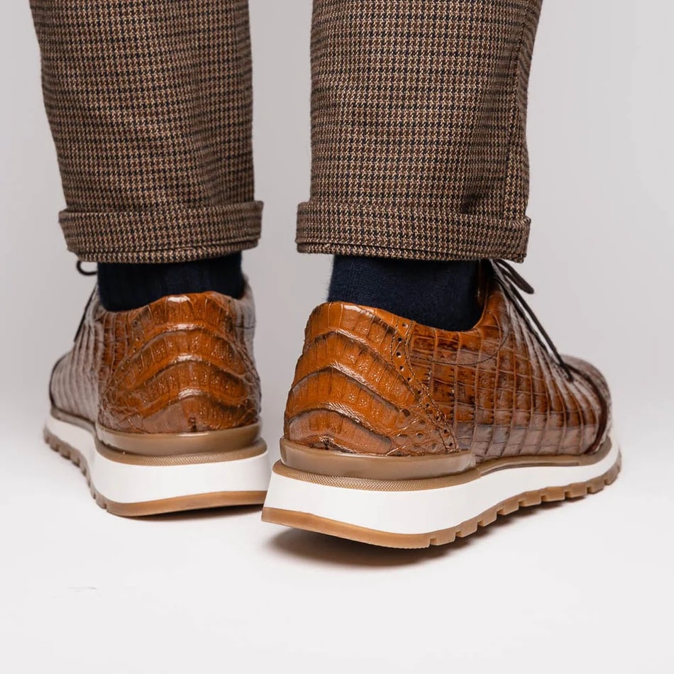 Marco Di Milano Alonzo Men's Shoes Genuine Caiman Crocodile Casual Sneakers - 8