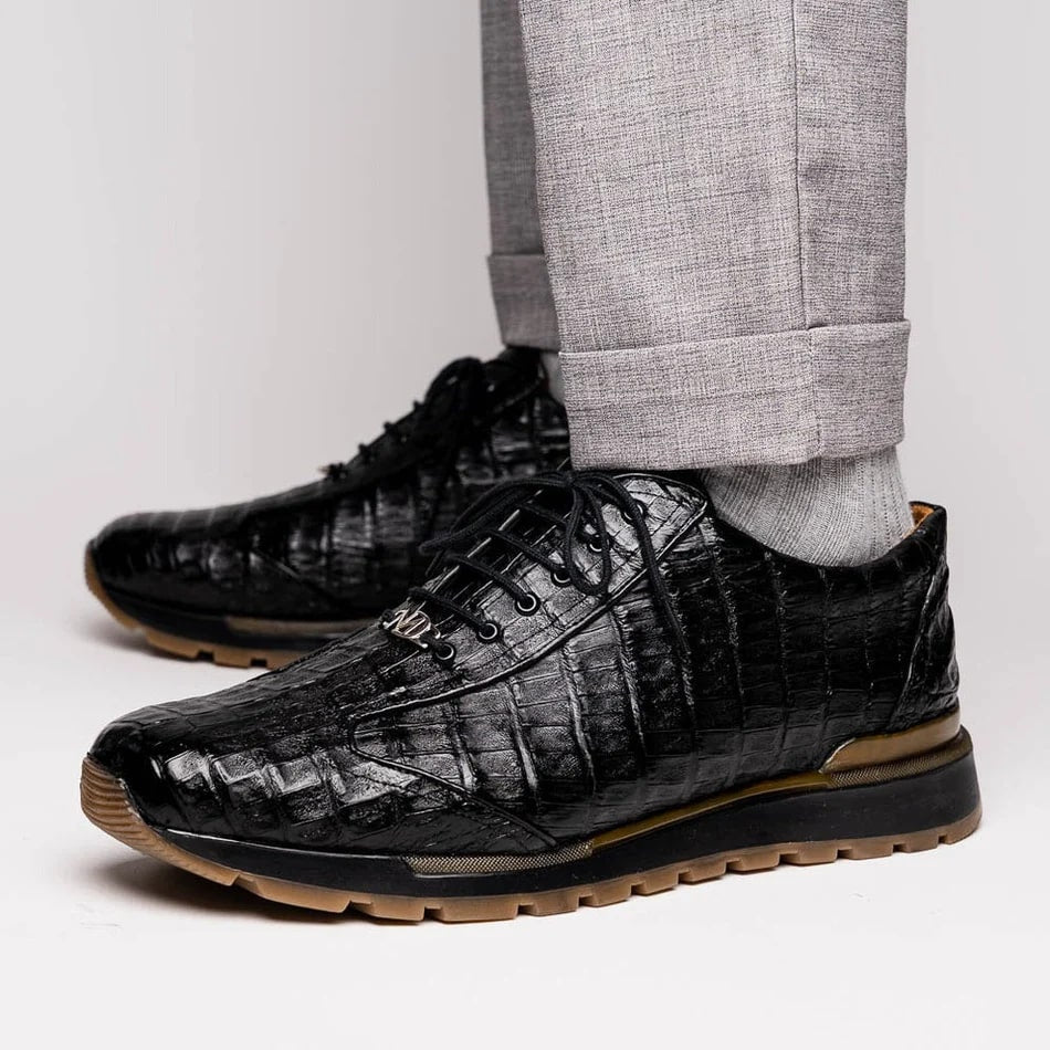 Marco Di Milano Alonzo Men's Shoes Genuine Caiman Crocodile Casual Sneakers - 8