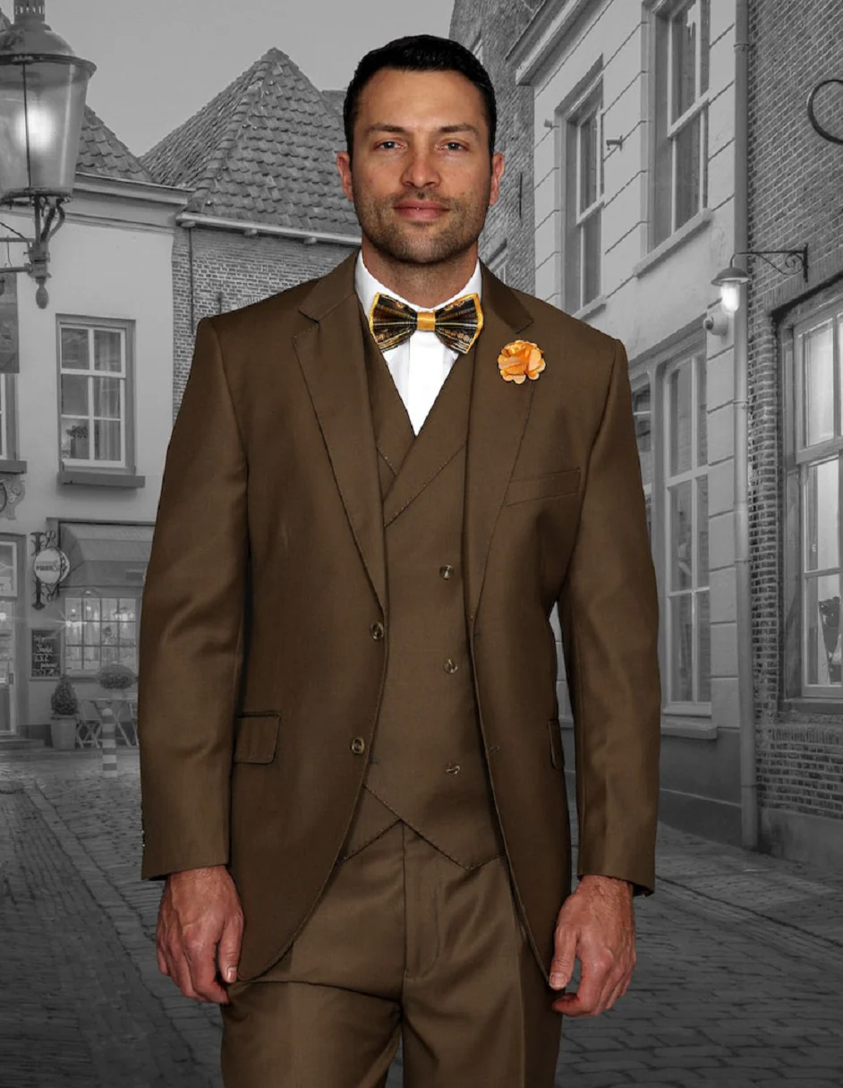 100 Percent  Wool  Suit - Mens  Bronze Suits