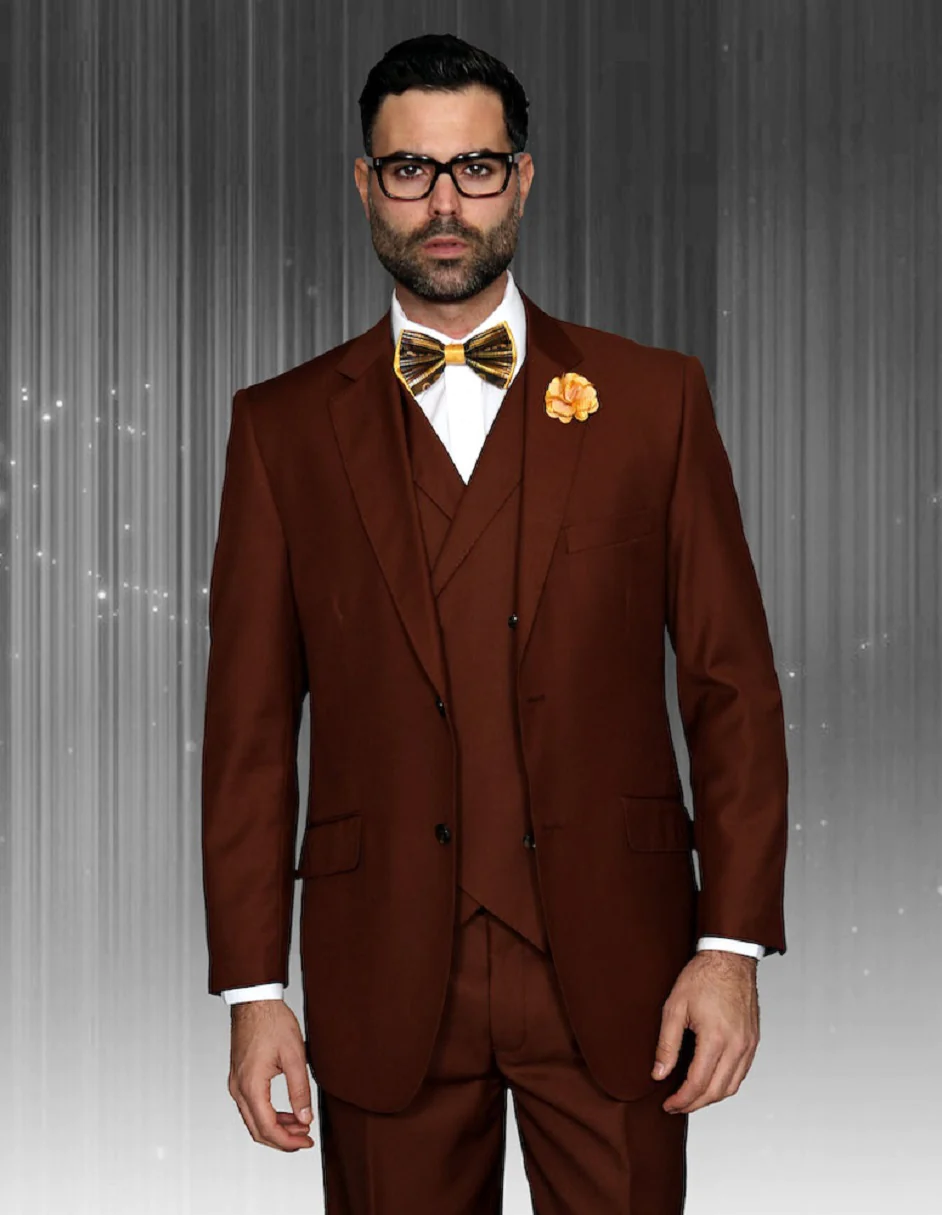 100 Percent Wool Suit - Mens  Business Copper Suits