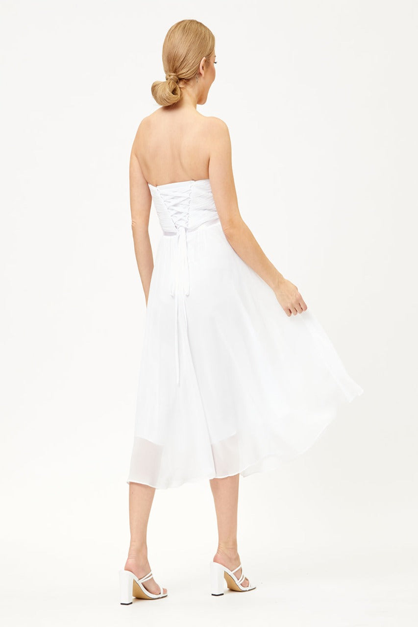 Quince Dama Dresses - Short Quinceanera Dresses in Color White - 6
