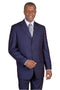 "Navy Blue Men's Classic Wool Feel Pinstripe Suit - 3 Button Design"