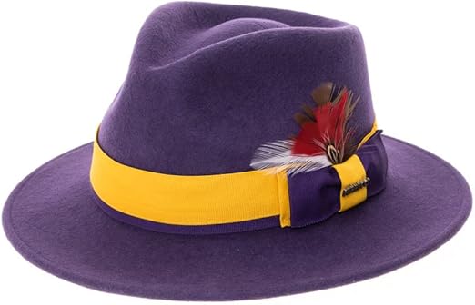 Grayson Fedora Crushable 100% Australian Wool Traveler Two Tone Purple Hat - Small