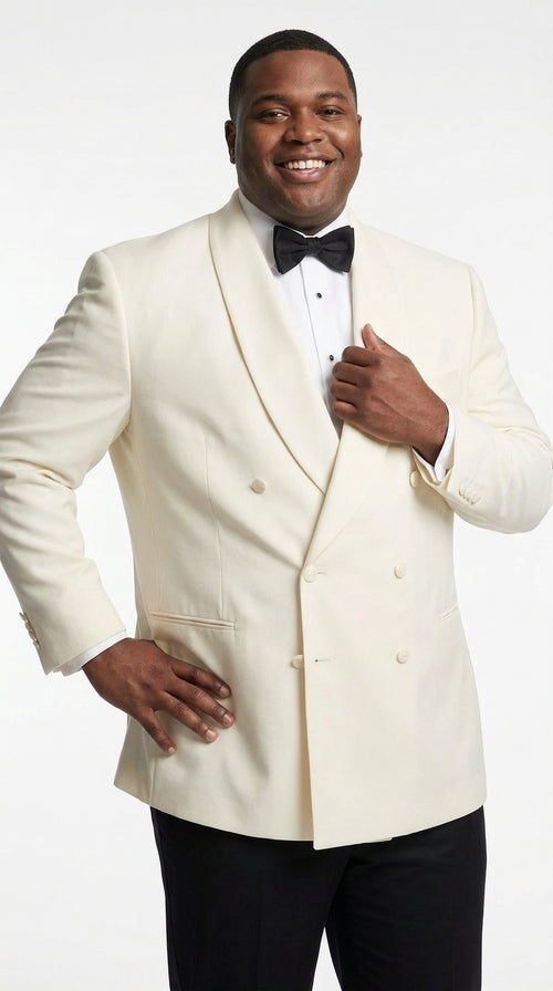 Men’s Ivory Dinner Jacket, Cream Off White Double Breasted Shawl Collar Wedding Tuxedo Blazer