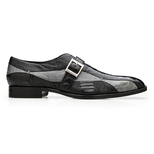 Belvedere Marte Black & Gray Alligator Leather Oxford