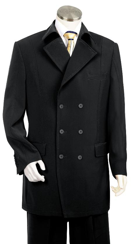 Men's High Fashion Black Zoot Suit - 36 Regular Jacket+30 Waist Adjustable 26to32)Height: 5'7"-6')(Neck: 14.5-16:S)