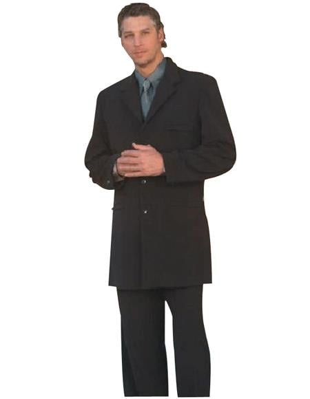 Men's Long Black Fashion Dress Zoot suit - Boy Size : 4 (Weight 38 to 49)