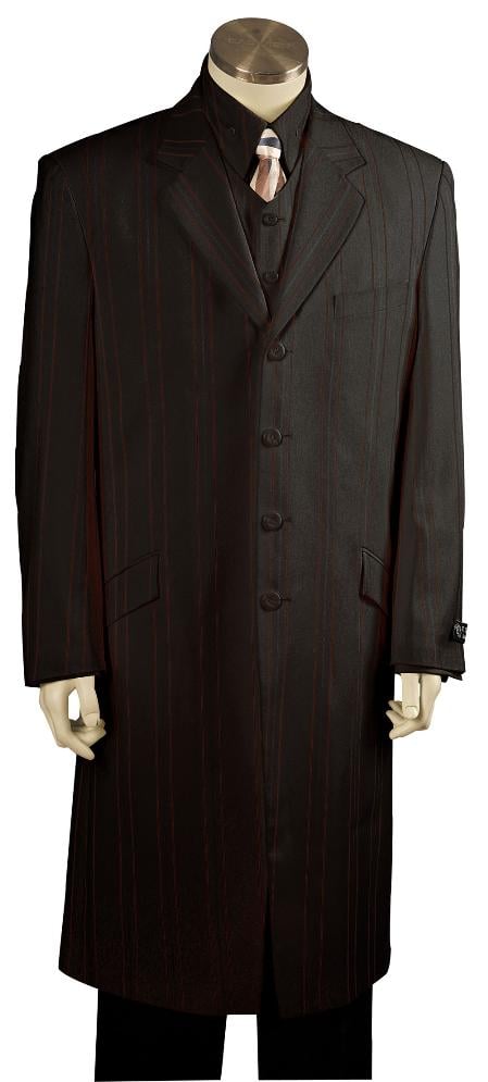 Men's Solid Black Exclusive Fashion Zoot Suit Black - 36 Regular Jacket+30 Waist Adjustable 26to32)Height: 5'7"-6')(Neck: 14.5-16:S)