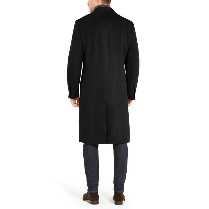 Mens Columbia Classic-Fit Black Overcoat Classic-fit - Coat Size 38