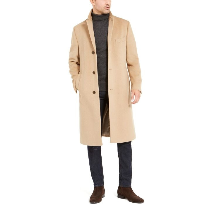 Mens Columbia Classic-Fit Camel Overcoat - Coat Size 38