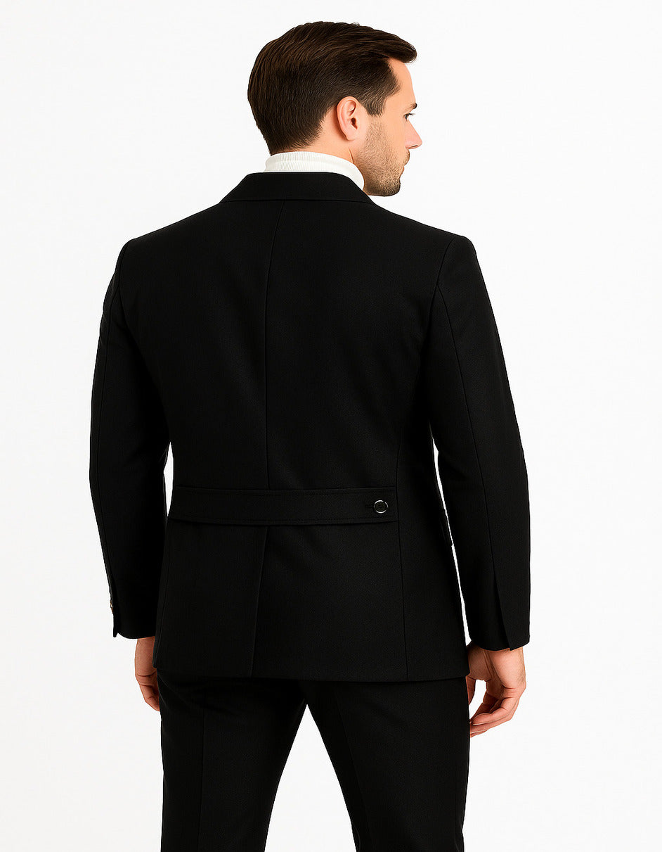 Black Safari Walking Suit for Men – Rossiman Utility Jacket and Trousers Set - Black