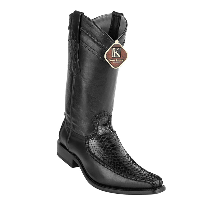Men's King Exotic Boots Genuine Python European Toe Black (477bd5705) - 6 E