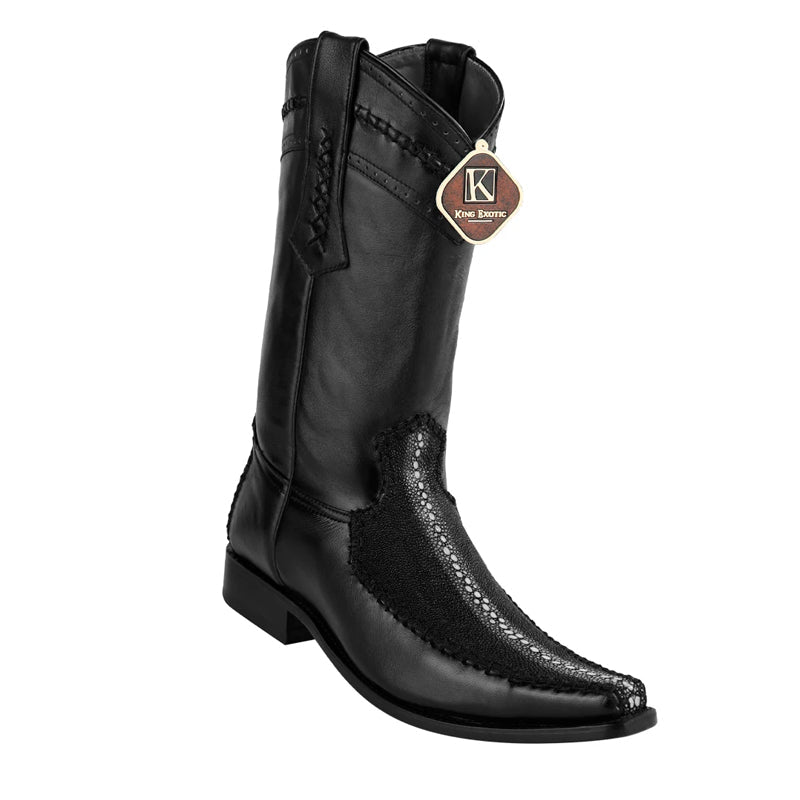 Men's King Exotic Boots Genuine Stingray European Toe Black (477bd1105) - 6 E