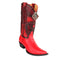 Men's King Exotic Boots Ostrich Leg 3x Toe Handcrafted Red