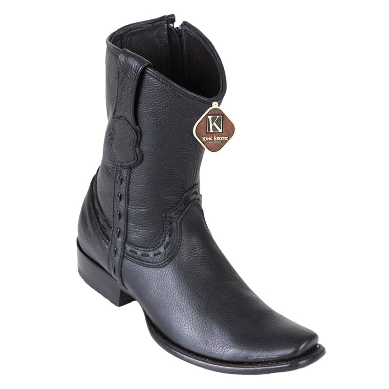 Men's King Exotic Leather Boots Dubai Toe Handcrafted Black (479B2705) - 6 E