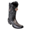 Men's King Exotic Ostrich Leg Boots With Deer Dubai Toe Handcrafted Faded Gray (479F0538)