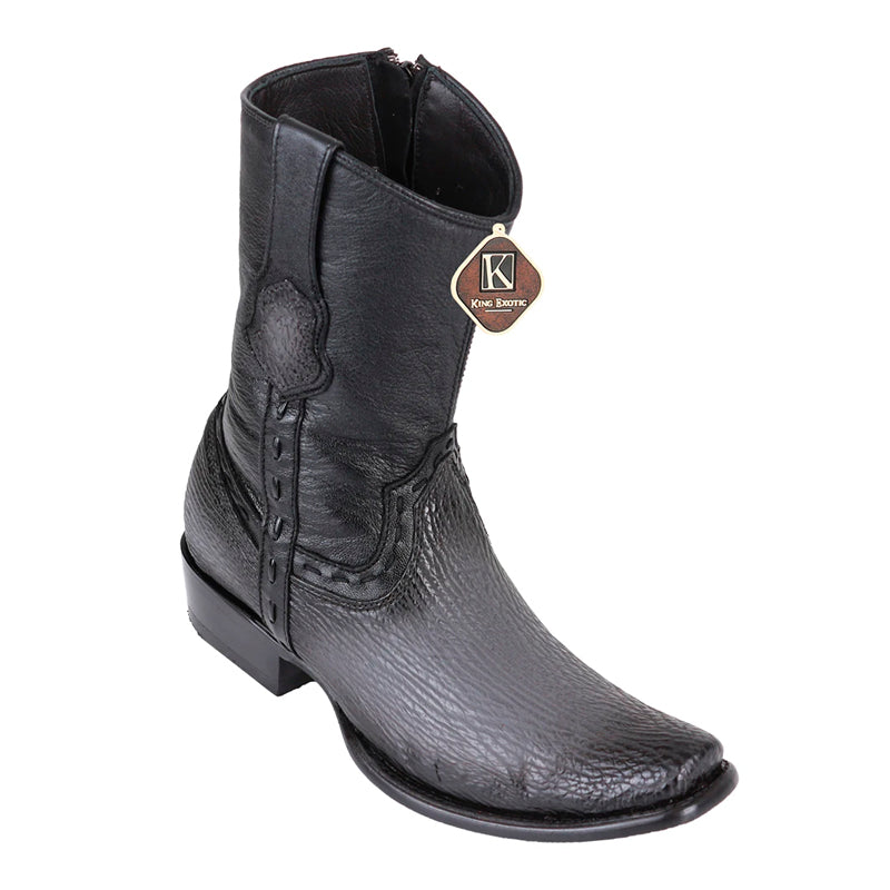 Men's King Exotic Sharkskin Boots Dubai Toe Handcrafted Faded Gray (479B0938) - 6 E