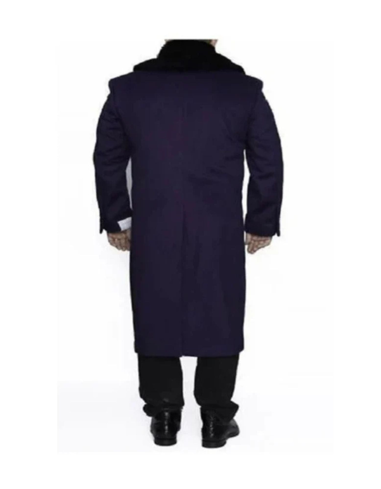Big And Tall Purple Full Length Long Overcoat / Topcoat - Coat Size 38