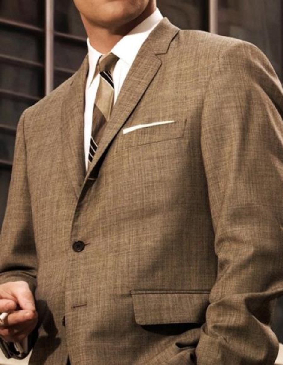 Men's Don Draper Light Tan Suits Suit Costume - Coat Size 38