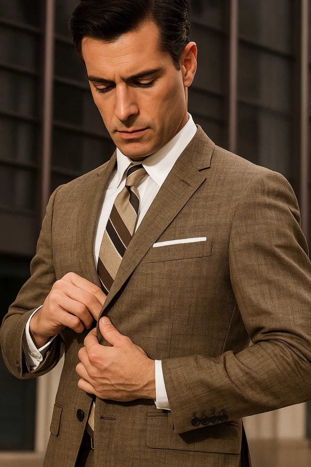 Men's Don Draper Light Tan Suits Suit Costume - Coat Size 38