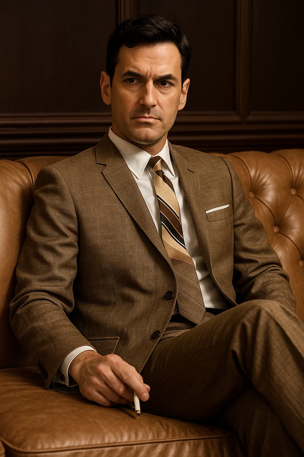 Men's Don Draper Light Tan Suits Suit Costume - Coat Size 38