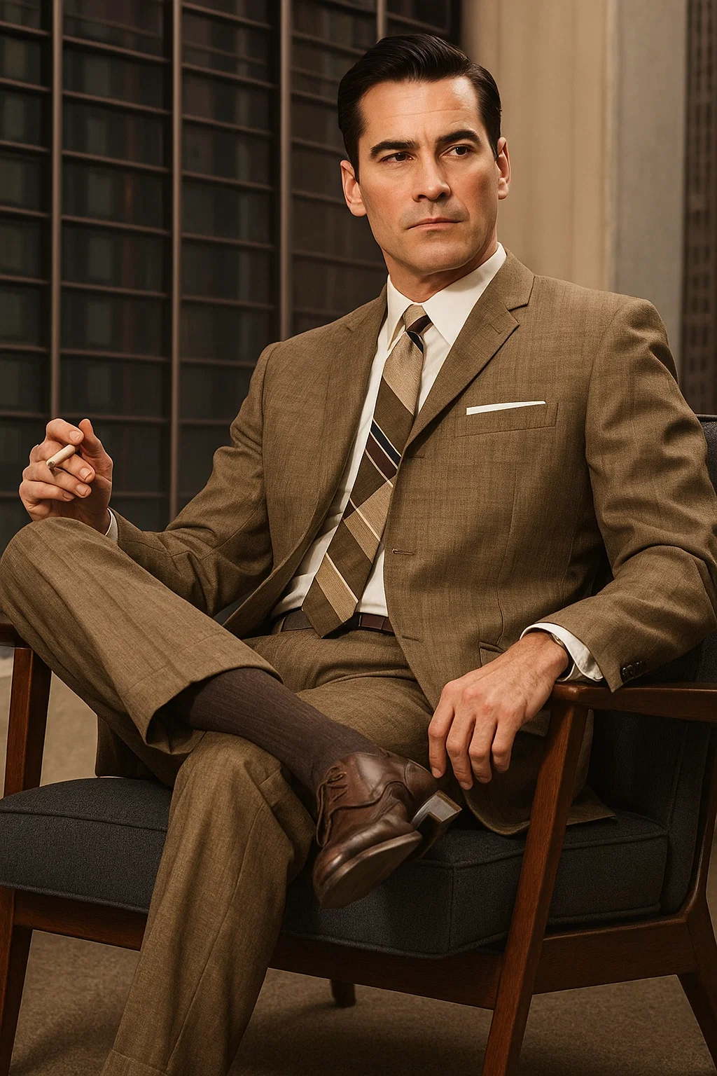 Men's Don Draper Light Tan Suits Suit Costume - Coat Size 38
