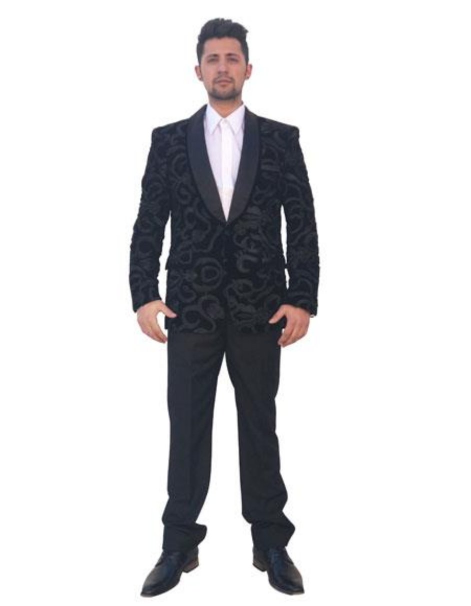 Sequin Tuxedo - Mens Blazer - Royal Blue Dinner Jacket - Shiny Tuxedo Jacket - M