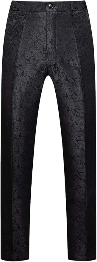 Mens Black Paisley Dress Pants