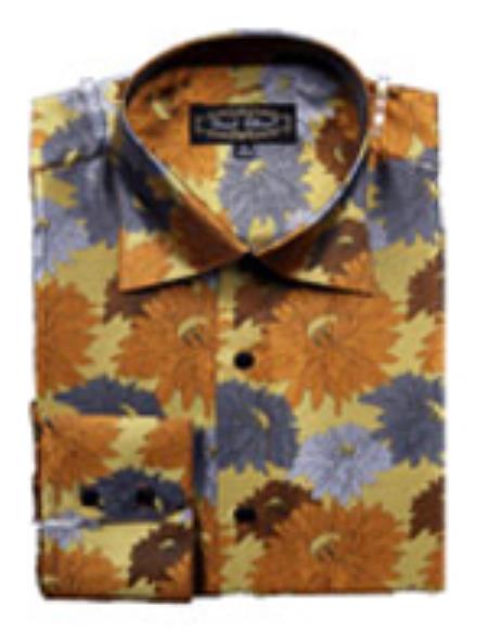 Men's Fancy Shirts Brown - M Or Medium