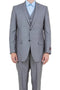 Mens Gray 3 Piece Sharkskin Suit Single Breasted Notch Lapel Regular Fit