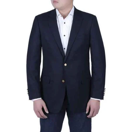 "Wholesale Mens Jackets - Wholesale Blazer - "Navy Blue Brass Buttons  Blazer