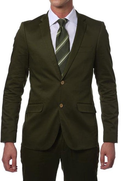Cheap Priced Suit – Green Slim Fit Suit for Men, Olive Green Cotton Skinny Fitted Summer Slim Fit Business Suit Clearance Sale