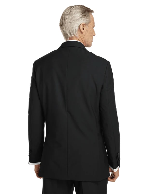 Mens Single Breasted Peak Lapel Tuxedo Jacket Black - 34 Short or Extra Small