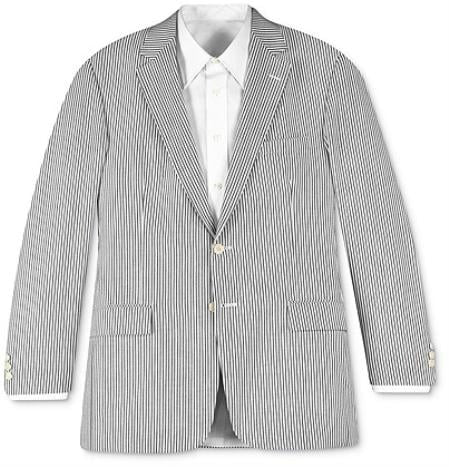 Modern Fit Summer 2 Piece 2 Button Suit Striped Seersucker Tan MSS-1 main image 1