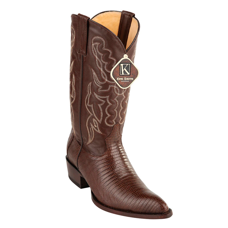 Mens King Exotic Teju Lizard Western Boots Brown (4980707) - 6 E