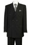 Cheap Priced Suit- Mens Classic Double Breasted Peak Lapel Suit In Black Pinstripe