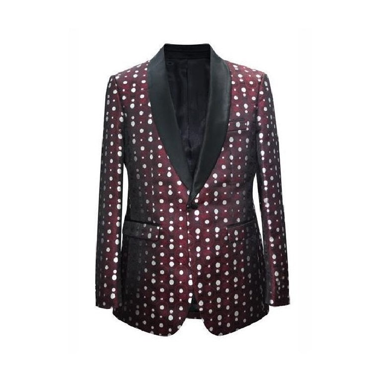 Mens Fashion Big And Tall Plus Size Sport Coats Jackets Burgundy - S