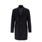 Mens Notch Lapels Standard Length Coat Dark Blue