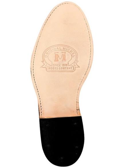 Men's Original Michel Genuine Deer Leather Brown Pull On Roper With Leather Sole Dress Cowboy Boot Cheap Priced For Sale Online - 6.0 Standard / D / Medium