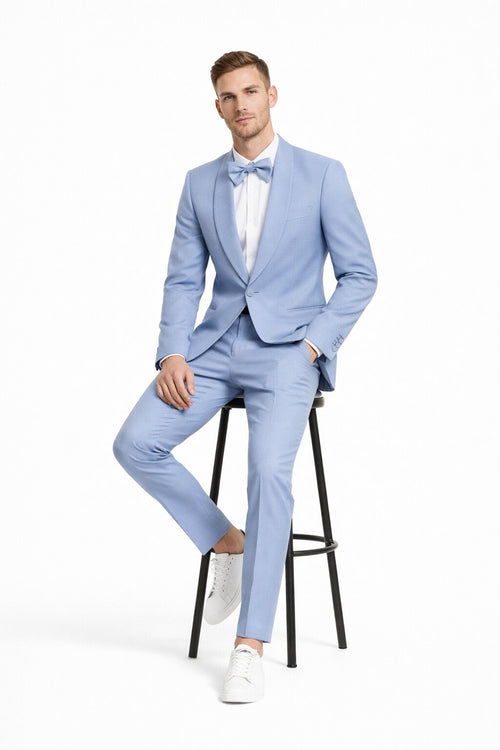 Prom 2026 Suit - Sky Blue Prom Tuxedo - Summer Slim Fit Suits