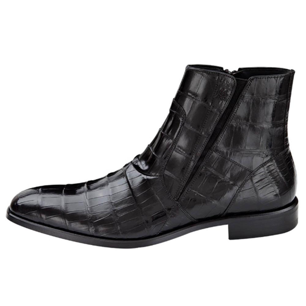 Belucci Black Genuine Alligator Skin Boots By Mezlan Made In Spain Brand - 9M