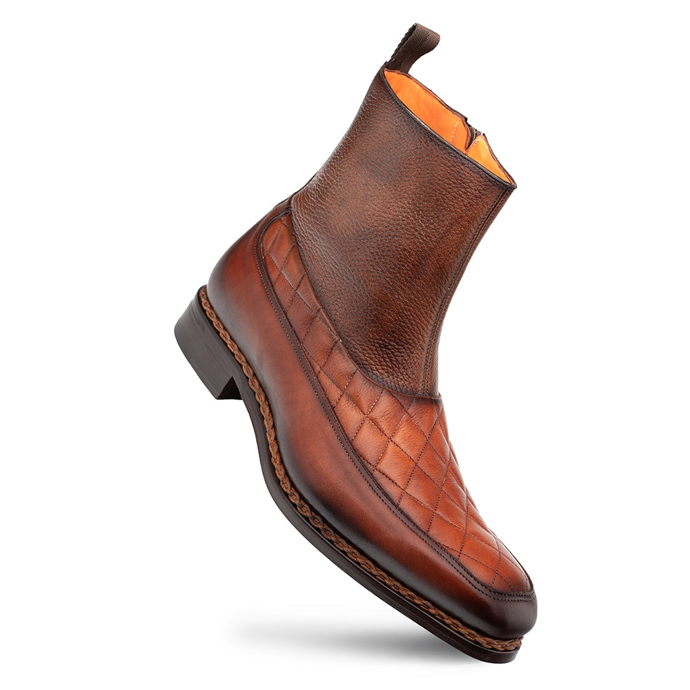 Musico Dress Zip Boot Dark Cognac/Chocolate By Mezlan Made In Spain Brand - 8M
